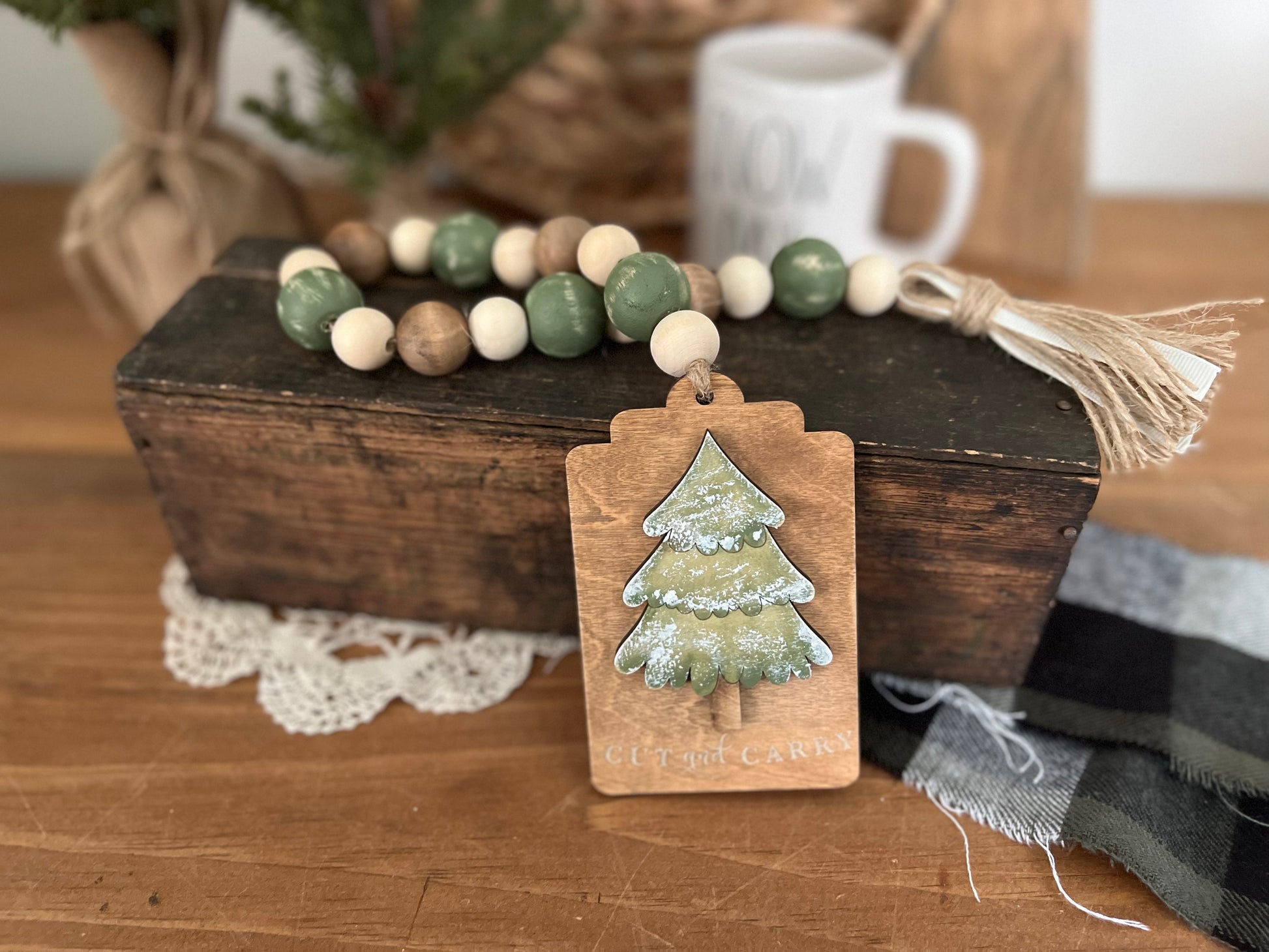 Christmas Tree Wood bead garland – Annie's Attic Designs